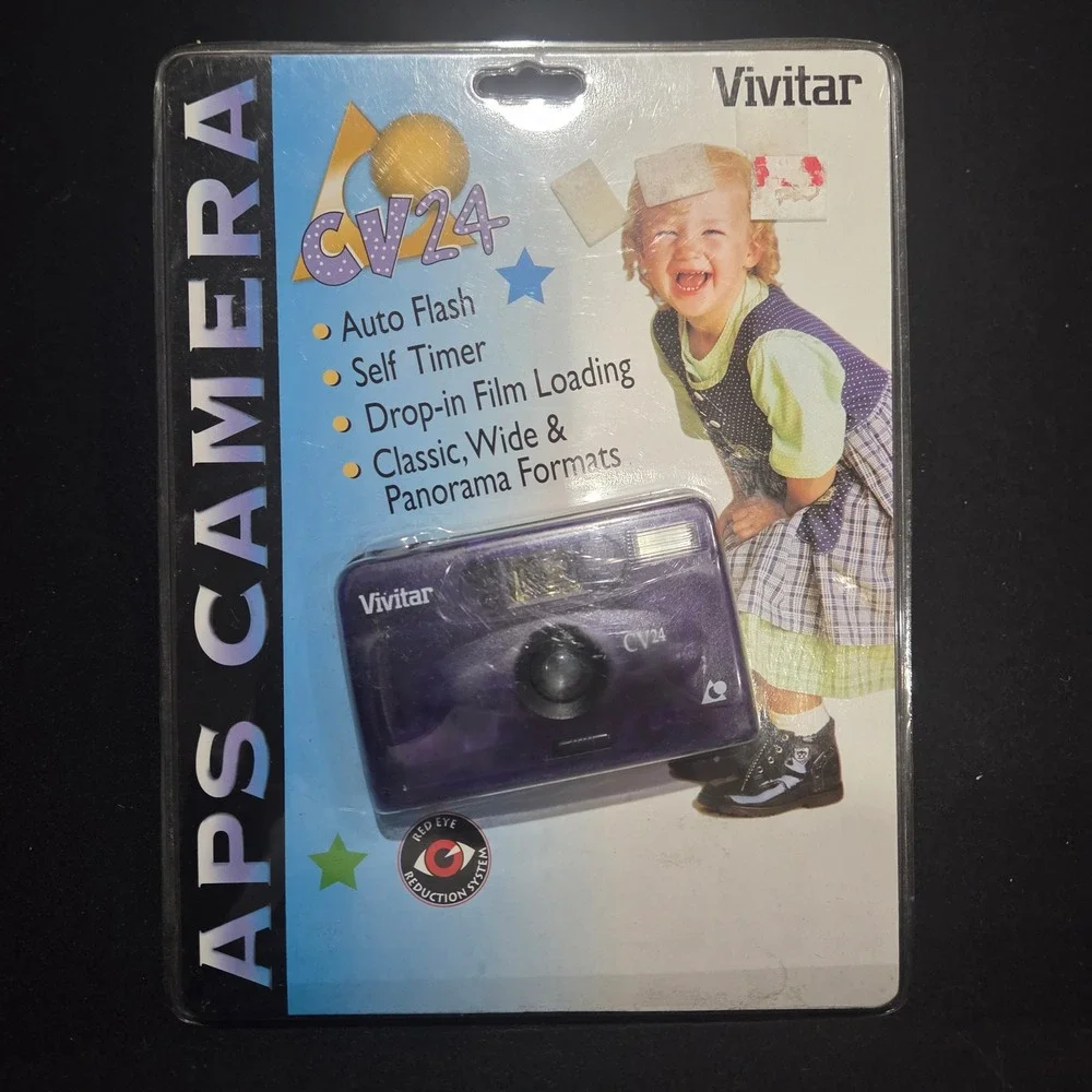 Vivitar CV24 APS Film Camera Grape Purple Translucent New Sealed Vintage 2000